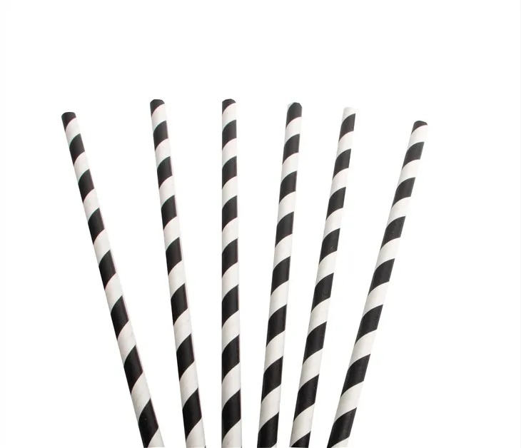 Zwart-witte streep rietjes